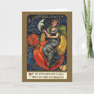 Carte de voeux Victorian Halloween Witch