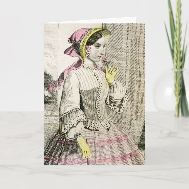 Carte de voeux victorienne de mode (Devant)