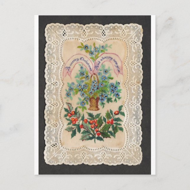 Carte de voeux victorienne de nouvelle année de (Devant)
