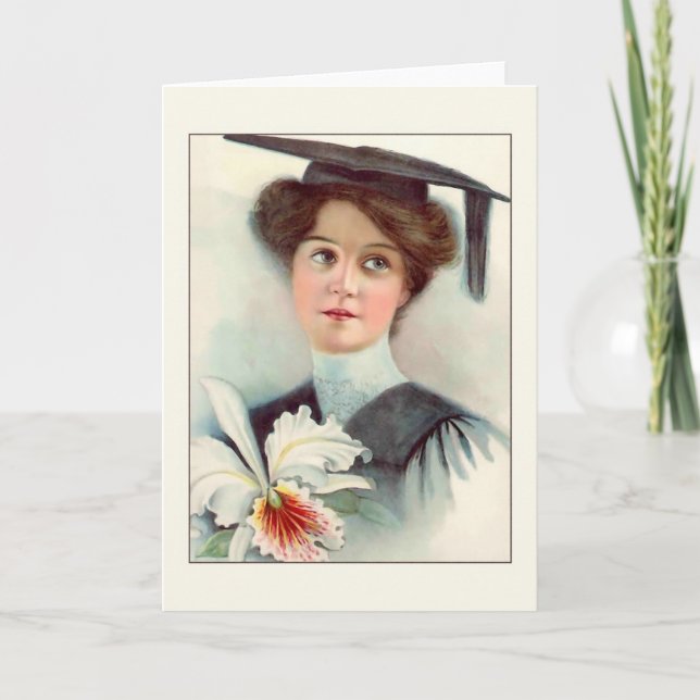 Carte de voeux victorienne d'obtention du diplôme (Devant)