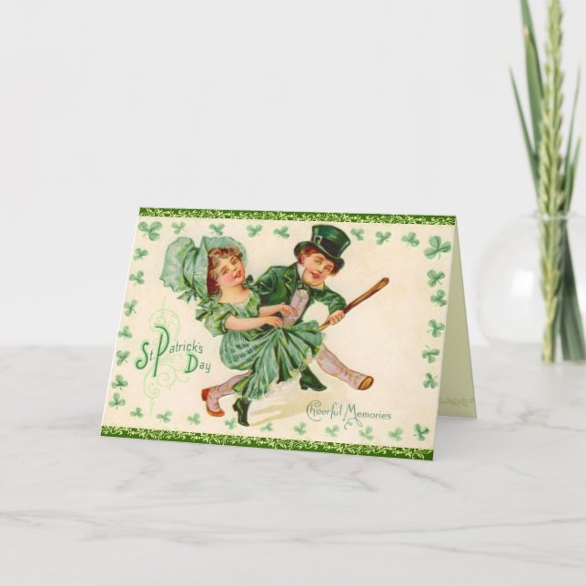 Carte de voeux victorienne du jour de St Patrick (Devant)