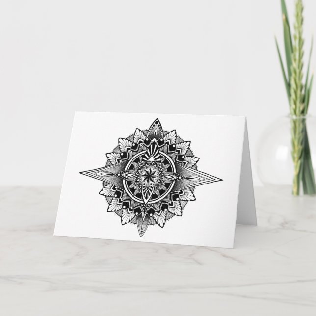 Carte de voeux vide Compass Mandala (Devant)