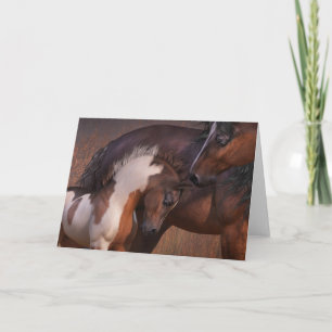 Carte de voeux vide de mouton et de poulain