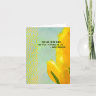 Carte de voeux vierge aux amis de Tulip jaune pour