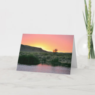 Carte de voeux vierge avec la photo Desert Sunset