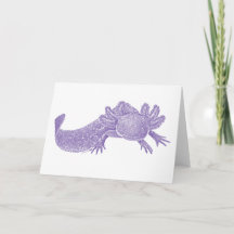 Carte de vœux vierge Axolotl - VIOLET