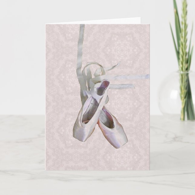 Carte de voeux vierge 'Ballet & Lace' (Devant)