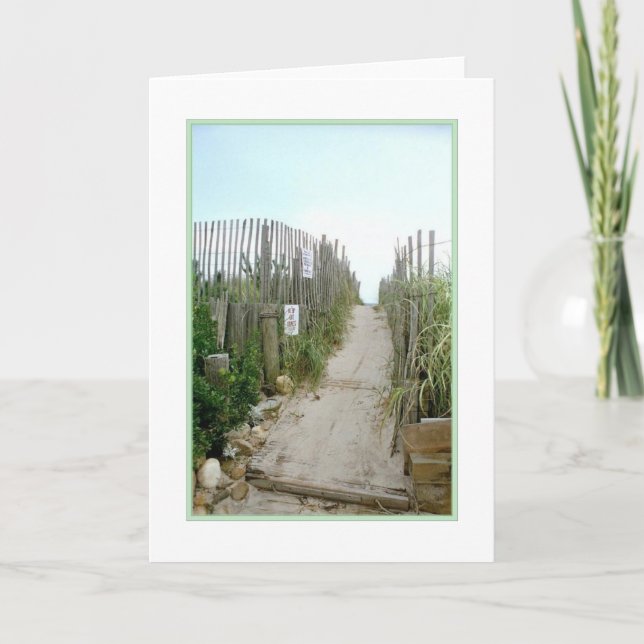 Carte de vœux vierge 'Cette voie vers la plage' (Devant)