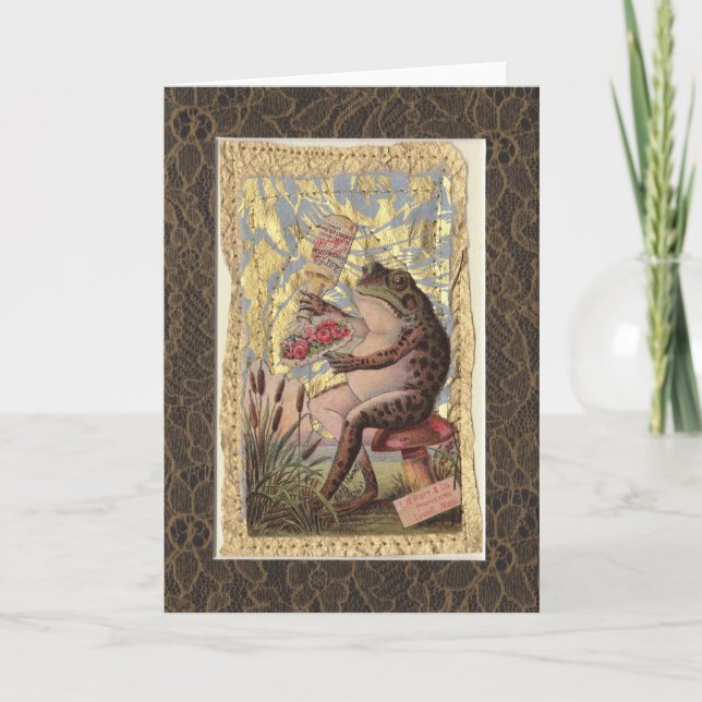 Carte de voeux vierge Collage victorien Fleurs de  (Devant)