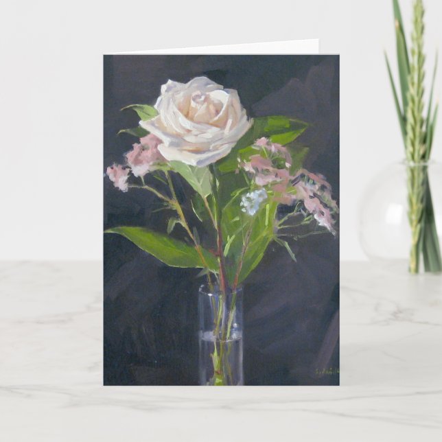 Carte de vœux vierge "Creamy Rose" Art Card (Devant)