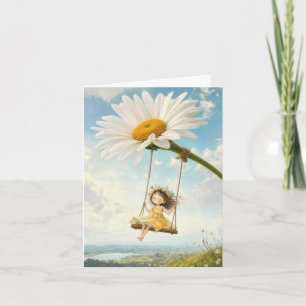 Carte de vœux vierge Daisy Swing
