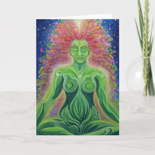 Carte de voeux vierge d'art, méditation originale (Devant)