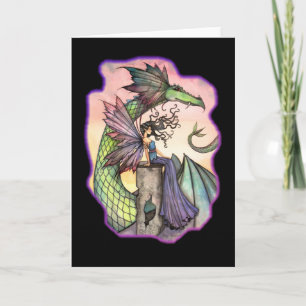 Carte de vœux vierge de dragon fée