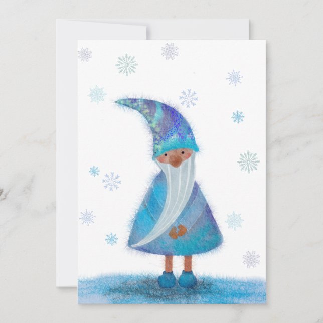 Carte de vœux vierge de Gnome d'hiver (Devant)