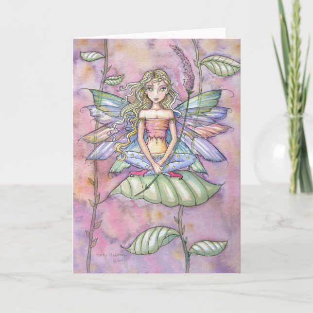 Carte de vœux vierge de la petite fée des fleurs (Devant)