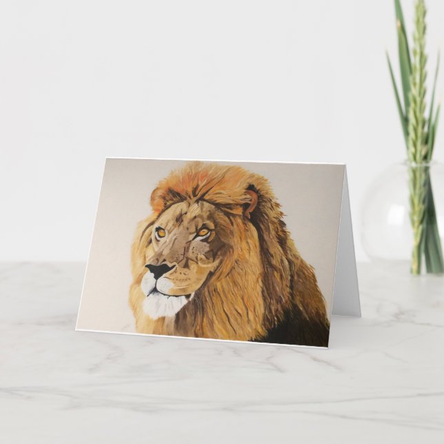 Carte de voeux vierge de lion (Devant)