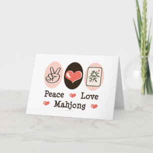 Carte de voeux vierge de Mahjong d'amour de paix