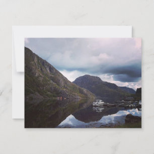 Carte de voeux vierge de paysage de la Norvège