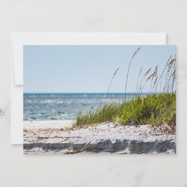 Carte de voeux vierge de paysage de plage 5 x 7 (Devant)