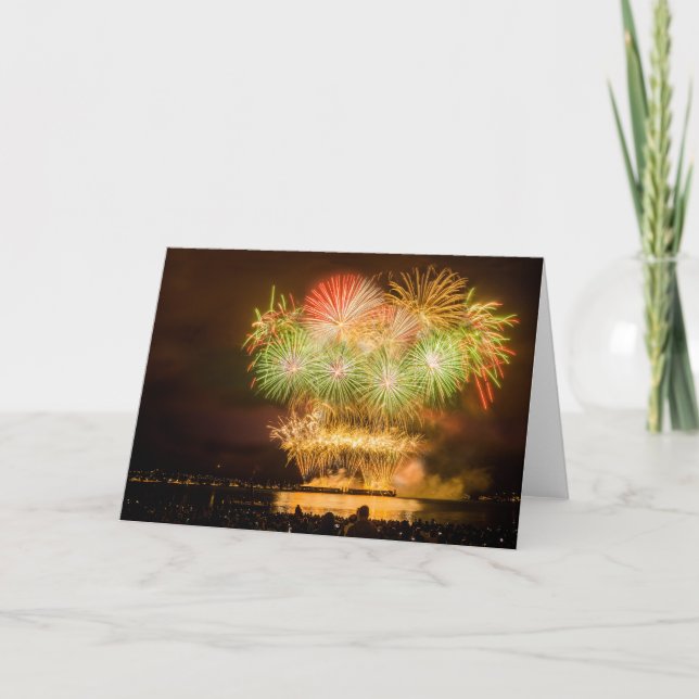 Carte de voeux vierge - feu d'artifice de (Devant)