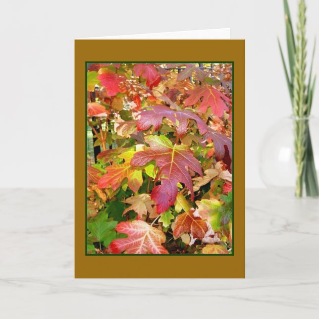 Carte de voeux vierge 'Feuilles d'automne' (Devant)