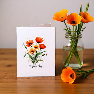 Carte de vœux vierge florale à la pavot de Califor