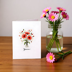 Carte de vœux vierge florale d'achillée millefeuil