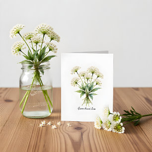 Carte de vœux vierge florale de la carotte sauvage