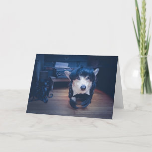 Carte de vœux vierge Goth Corgi