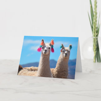 Carte de voeux vierge - Llamas