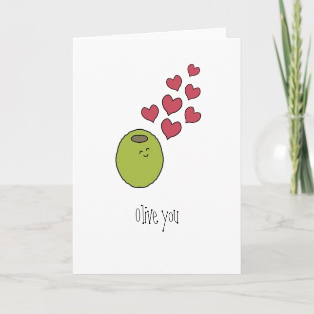 Carte de voeux vierge "Olive You" (Devant)
