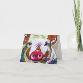 Carte de voeux vierge piggy souriante