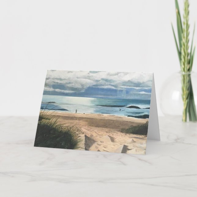Carte de voeux vierge Plage Peinture de soleil (Devant)