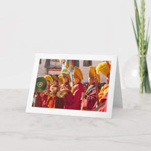 Carte de voeux vierge pliée de moine tibétain