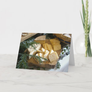 Carte de voeux vierge pliée de plateau de fromage