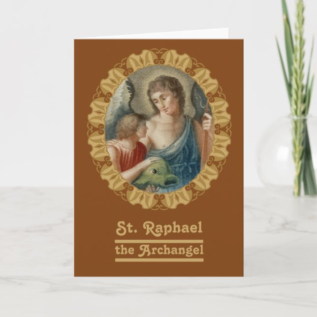 Carte de voeux vierge St Raphael l'Archange (M12) (Devant)