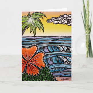 Carte de voeux vierge Vagues tropicales
