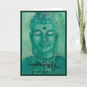Carte de voeux vierge verte de Bouddha