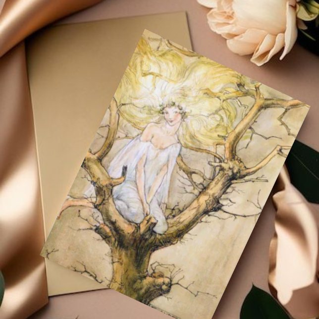 Carte de voeux Vintage Arbre Fée (Créateur téléchargé)
