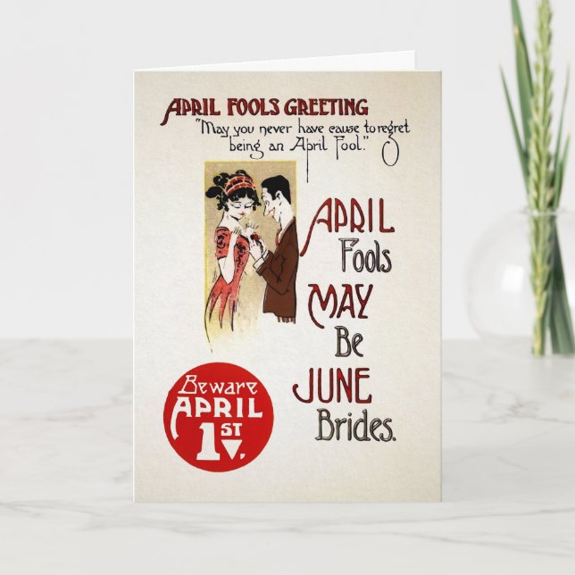 Carte de voeux vintage Avril Fools (Devant)