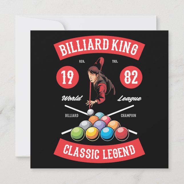 Carte de voeux vintage Billiard Mancave (Devant)