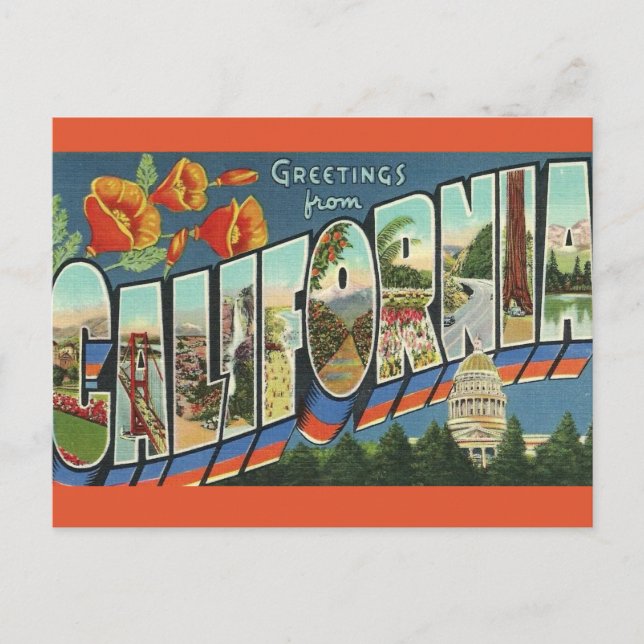 Carte de vœux vintage Californie (Devant)