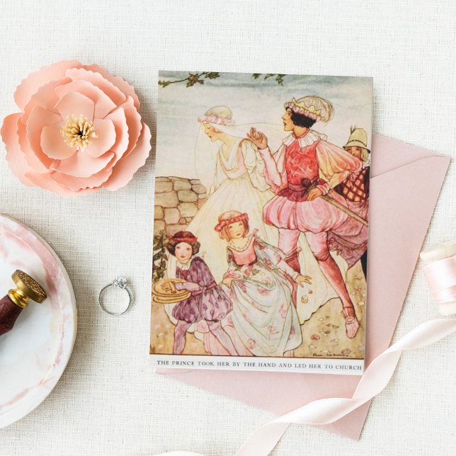 Carte de voeux vintage Cendrillon Fée Conte (Créateur téléchargé)
