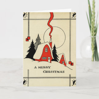 Carte de voeux Vintage Christmas Mountain House