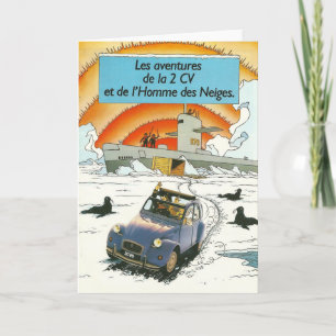 Carte de voeux Vintage   Citroen 2cv   Français