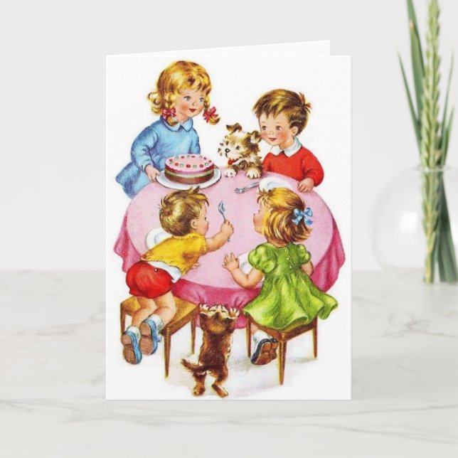 Carte de voeux vintage d'anniversaire (Devant)