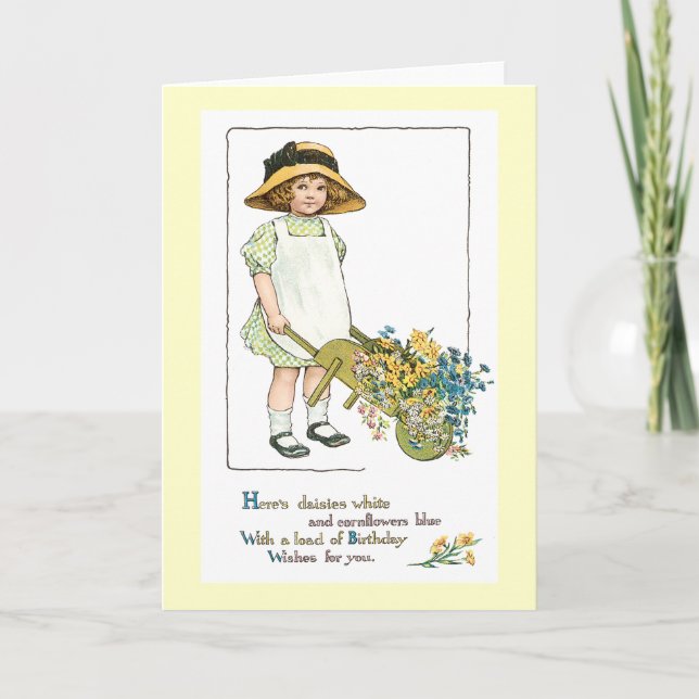 Carte de voeux vintage d'anniversaire #4 (Devant)