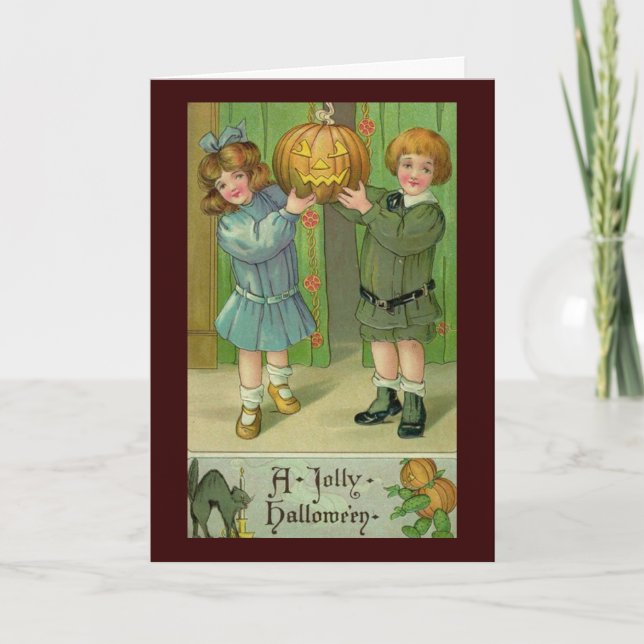 Carte de voeux vintage de Halloween (Devant)