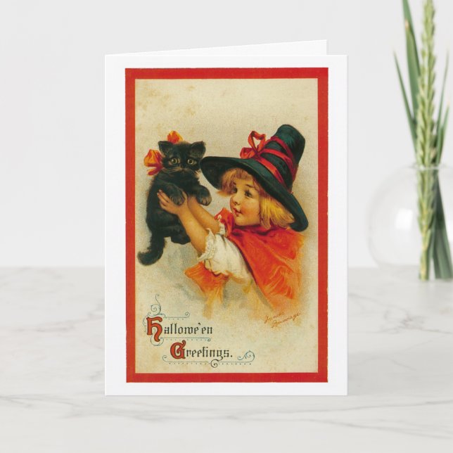Carte de voeux vintage de Halloween (Devant)