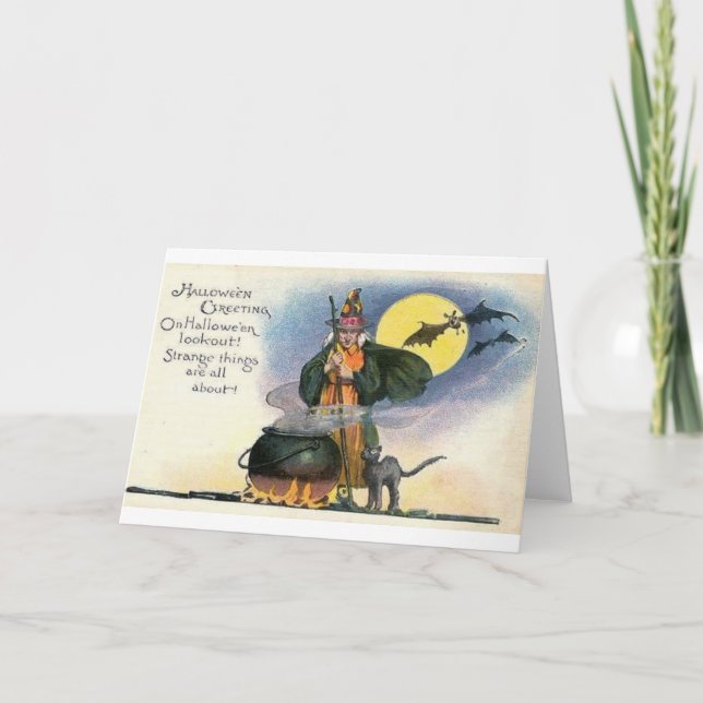 Carte de voeux vintage de Halloween (Devant)